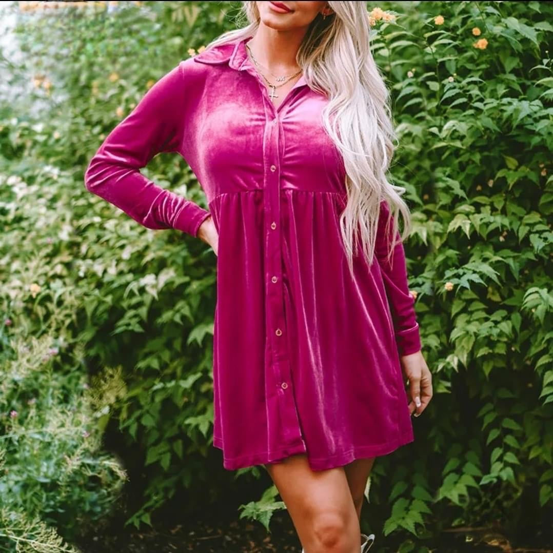 •PREORDER• Velvet Pink Dress/ Orange Tunic