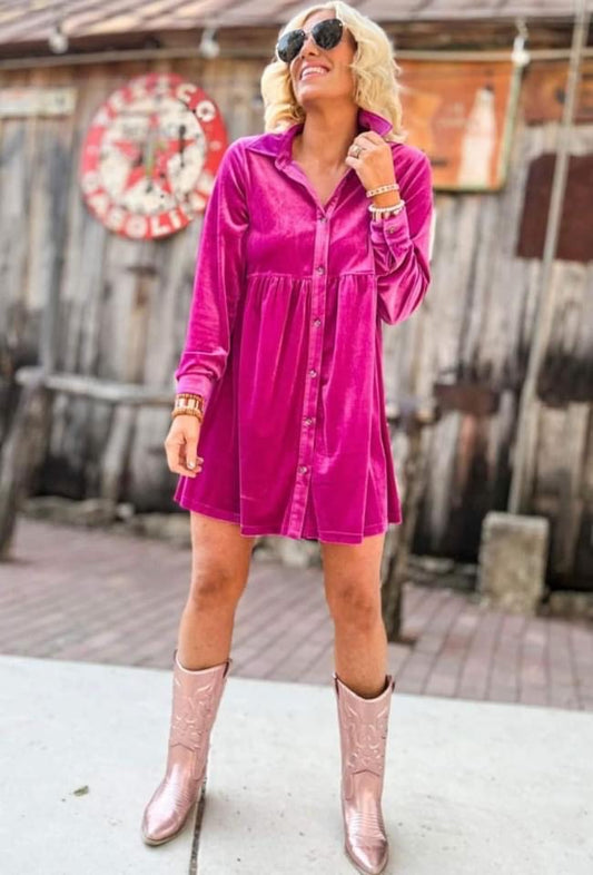 •PREORDER• Velvet Pink Dress/ Orange Tunic